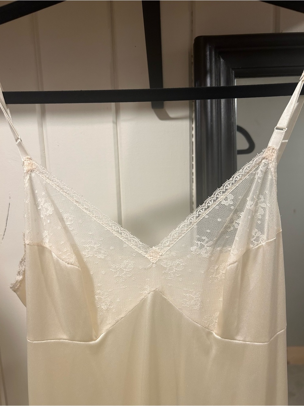 Vintage Romantic Slip Dress with Lace-Trim - L - Picture 2 of 7